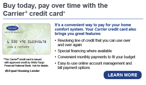 A graphic about Carrier credit card in Delaware