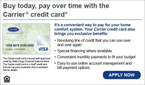 advertisement for the carrier credit card