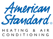 heating and air conditioning logo with american standard label